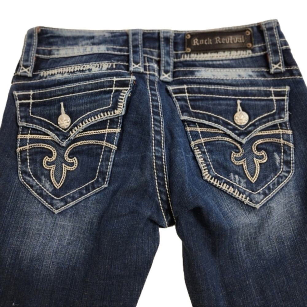 Rock Revival Jen dark wash Bootcut jeans size 28 x 34 long
